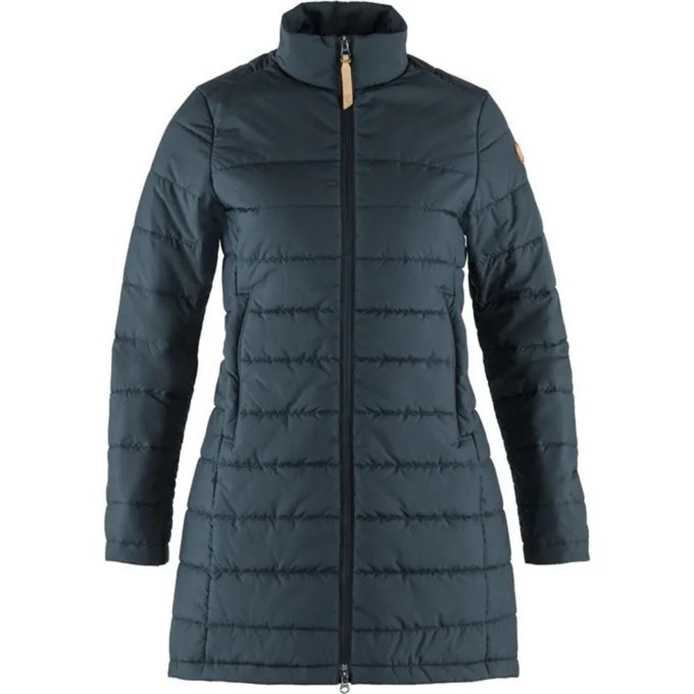 Fjallraven Long Outdoor Puffer Coat KIRUNA LINER PARKA Night Sky Navy Blue Small